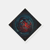 海インフェルノ赤グロー スタンダードカクテルナプキン (角)