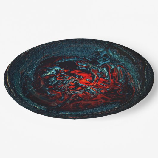 海インフェルノ赤グロー ペーパープレート (アングル)