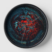 海インフェルノ赤グロー 壁時計 (正面)