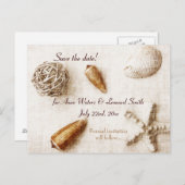 海ウィスパーエレガント- seashells save date 案内ポストカード (正面/裏面)
