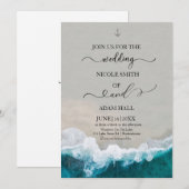 海ウェディング/ウェーブ 結婚式招待状 招待状 (正面/裏面)