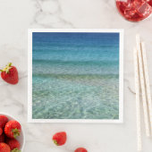 海ウェーブアクアブルー抽象芸術アート紙ナプキンス (インサイチュ)