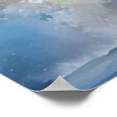 海ウェーブアットマリブパノラマウォーターカラーアート ポスター (角)