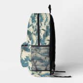 海ウェーブアンドタートルズデザイン プリントバックパック (右)