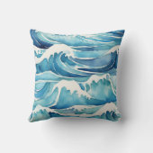 海ウェーブウォーターカラーブルービーチハイコースト クッション (裏面)