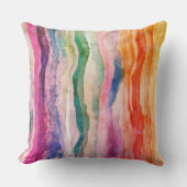 海ウェーブウォーターカラーレインボーインスパイアストライプ クッション (正面)