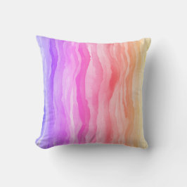 海ウェーブウォーターカラーレインボーインスパイアストライプ クッション