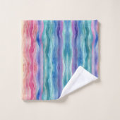 海ウェーブウォーターカラーレインボーインスパイアストライプ バスタオルセット (ウォッシュタオル)