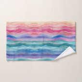 海ウェーブウォーターカラーレインボーインスパイアストライプ バスタオルセット (ハンドタオル)