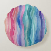 海ウェーブウォーターカラーレインボーインスパイアストライプ ラウンドクッション (裏面)