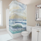 海ウェーブウォータービーチコースタルホームデコール シャワーカーテン (インサイチュ)