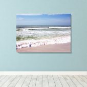 海ウェーブオンピンクサンディビーチ キャンバスプリント (インサイチュ (ウッドフロア))