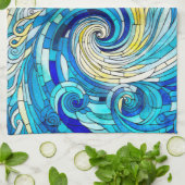 海ウェーブサンモザイクアート キッチンタオル (折り畳み)