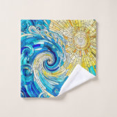 海ウェーブサンモザイクアート バスタオルセット (ウォッシュタオル)