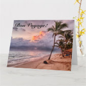 海ウェーブズサンディビーチサンセット カード (黄色い花)