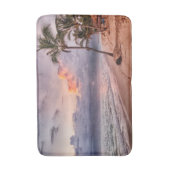 海ウェーブズサンディビーチサンセット バスマット (正面縦)