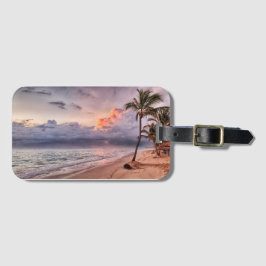 海ウェーブズサンディビーチサンセット ラゲッジタグ