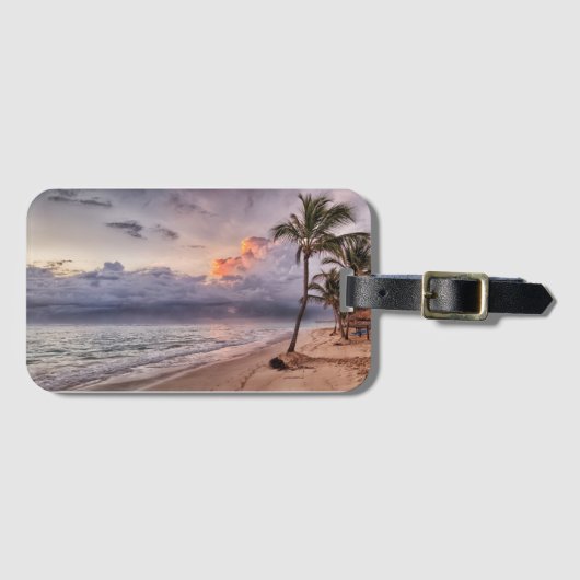 海ウェーブズサンディビーチサンセット ラゲッジタグ (正面横)