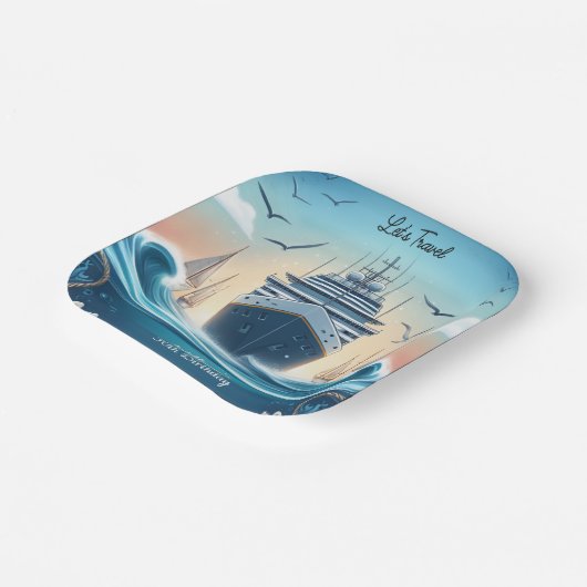 海ウェーブズトラベルいかりヨット30th誕生日 ペーパープレート (傾斜あり)