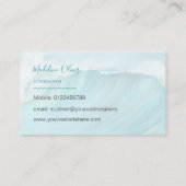 海ウェーブビーチシートラベルブルーモダン 名刺 (裏面)