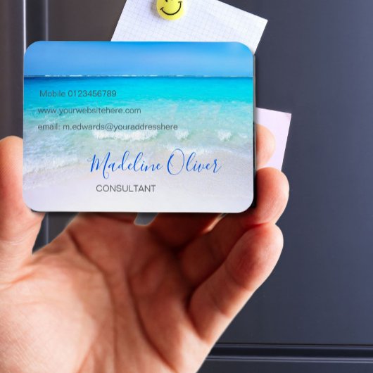 海ウェーブビーチブルーシーンモダン マグネット