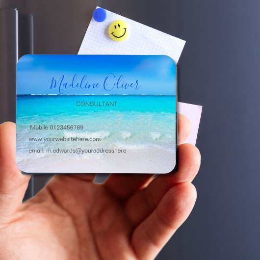 海ウェーブビーチブルーシーンモダン マグネット