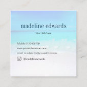 海ウェーブビーチブルーシーンモノグラムモダンスクエア スクエア名刺 (裏面)