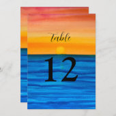 海ウェーブビーチ先サンセットテーブル番号 招待状 (正面/裏面)