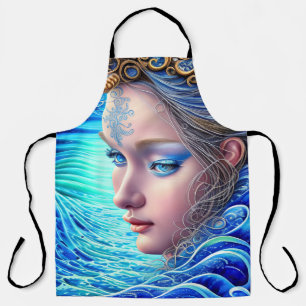 海ウェーブファンタジー女神アート エプロン