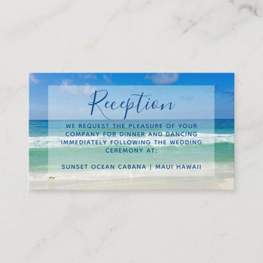 海ウェーブフォトトロピカルビーチ結婚式披露宴 エンクロージャーカード (正面)