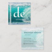 海ウェーブブルービジネスモノグラム スクエア名刺 (正面/裏面)