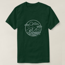 海ウェーブマウンテンムーンTシャツ Tシャツ