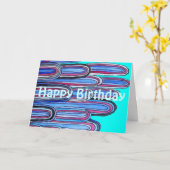 海ウェーブレトロハッピーバースデー カード (黄色い花)