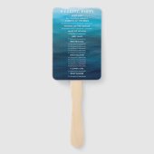 海ウェーブ結婚式 プログラムファン、青 ハンドファン (裏面)