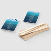 海ウェーブ結婚式 プログラムファン、青 ハンドファン (組立なし)