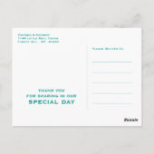 海ウェーブ、ビーチ結婚式ありがとう ポストカード (裏面)