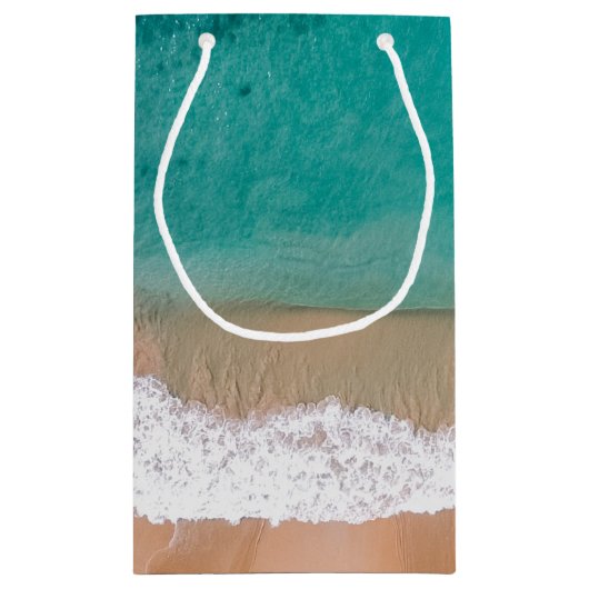 海ウェーブ、ビーチ結婚式優先 スモールペーパーバッグ (裏面)