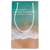 海ウェーブ、ビーチ結婚式優先 スモールペーパーバッグ (正面)