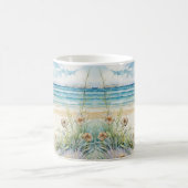 海ウェーブ&ビーチ開花アー絵を描ト モーフィングマグカップ (中央)