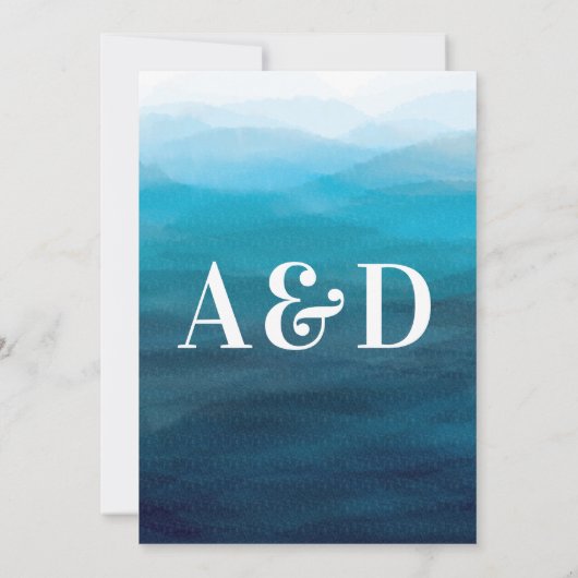 海ウェー結婚ズ婚約ディナー招待状 招待状 (裏面)