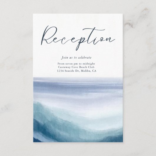 海ウェー航海のズモノグラムウェディングレセプション エンクロージャーカード (正面)