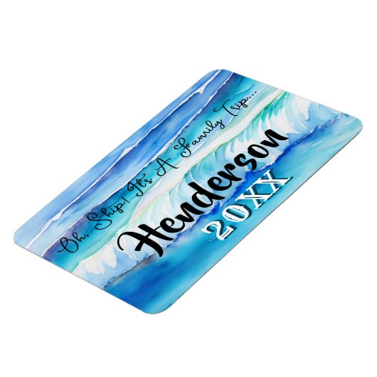 海ウォーターウェーブウォーターカラークルーズルームモノグラム マグネット (左側)