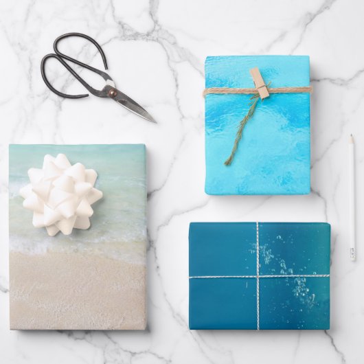 海ウォータービーチブルーシー ラッピングペーパーシート (正面)