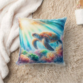 海ウミガメの下 クッション (ブランケット)