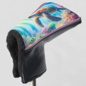 海ウミガメの下 ゴルフヘッドカバー (3/4 正面)