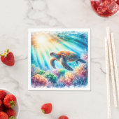 海ウミガメの下 スタンダードカクテルナプキン (インサイチュ)