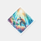 海ウミガメの下 スタンダードカクテルナプキン (角)