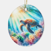 海ウミガメの下 セラミックオーナメント (左)