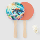 海ウミガメの下 ハンドファン (正面&裏面)