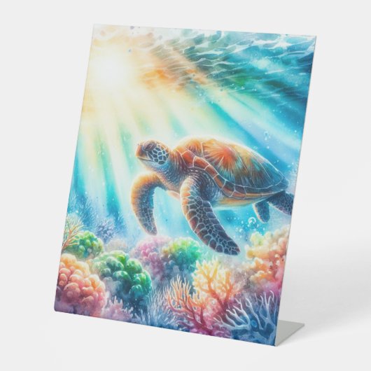 海ウミガメの下 台座サイン (正面)